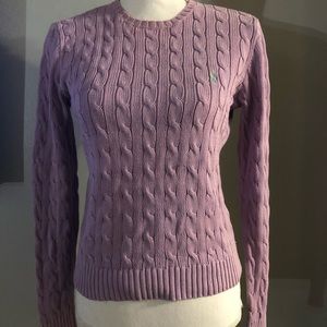 Women’s M Purple Ralph Lauren Cable Knit Sweater
